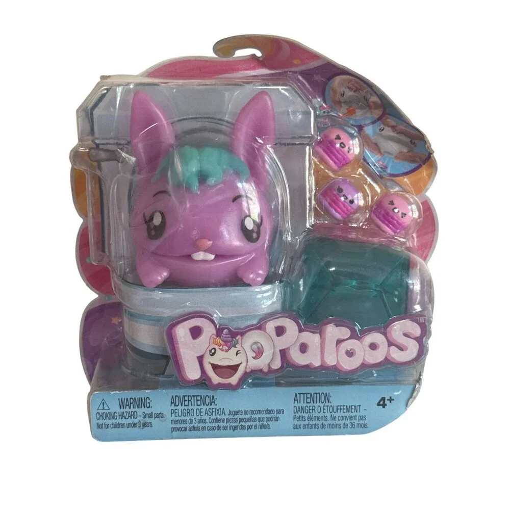 Pooparoos Purple Bunny Figure Teal Hair Surpriseroos Mattel “New”